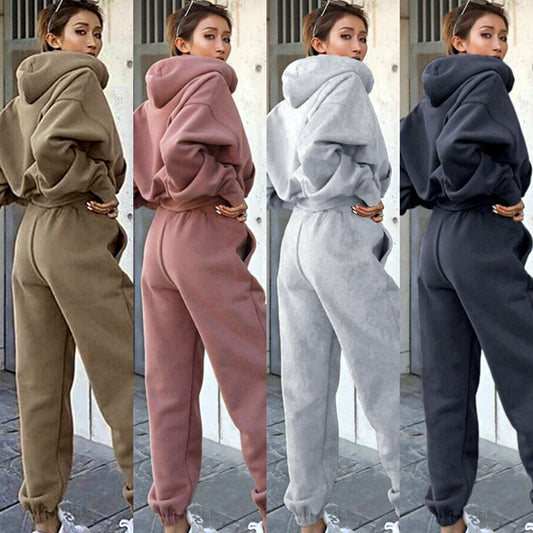 New Style Autumn And Winter Women's New Casual Hoodie Coat Sports Suit -