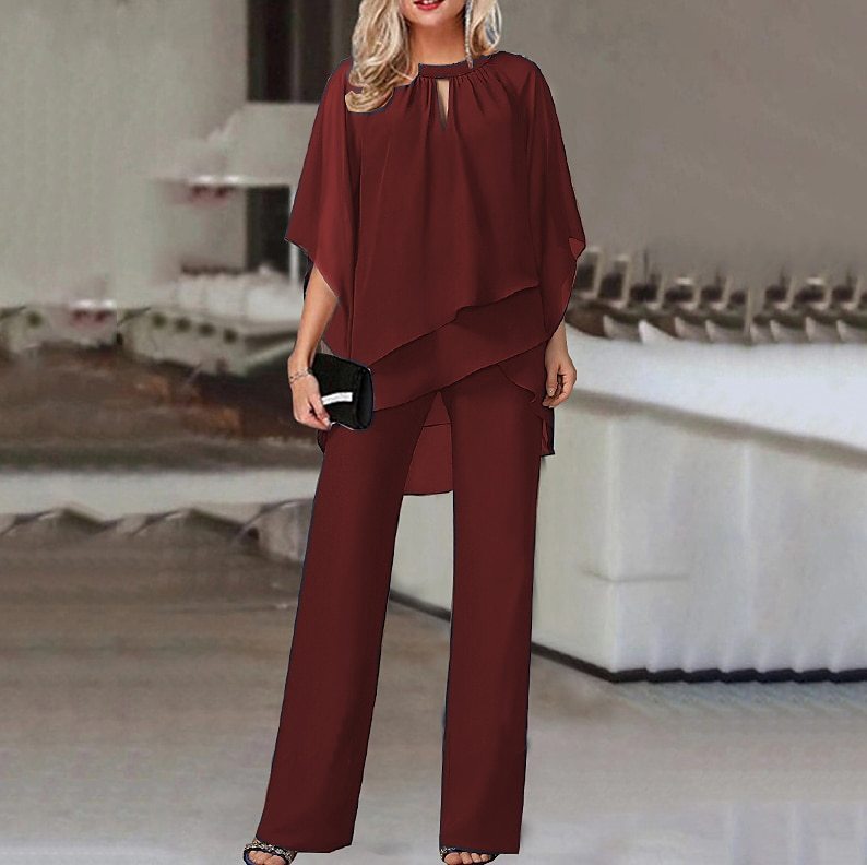 Solid Color Loose One-piece Casual Irregular Suit -