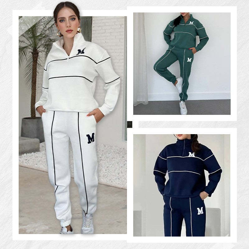 Womens 2 Piece Outfits Lounge Hoodless Pullover Sweatshirt Sweatsuit Sets Sweatshirt Baggy Fashion Sweatpants With Pockets -