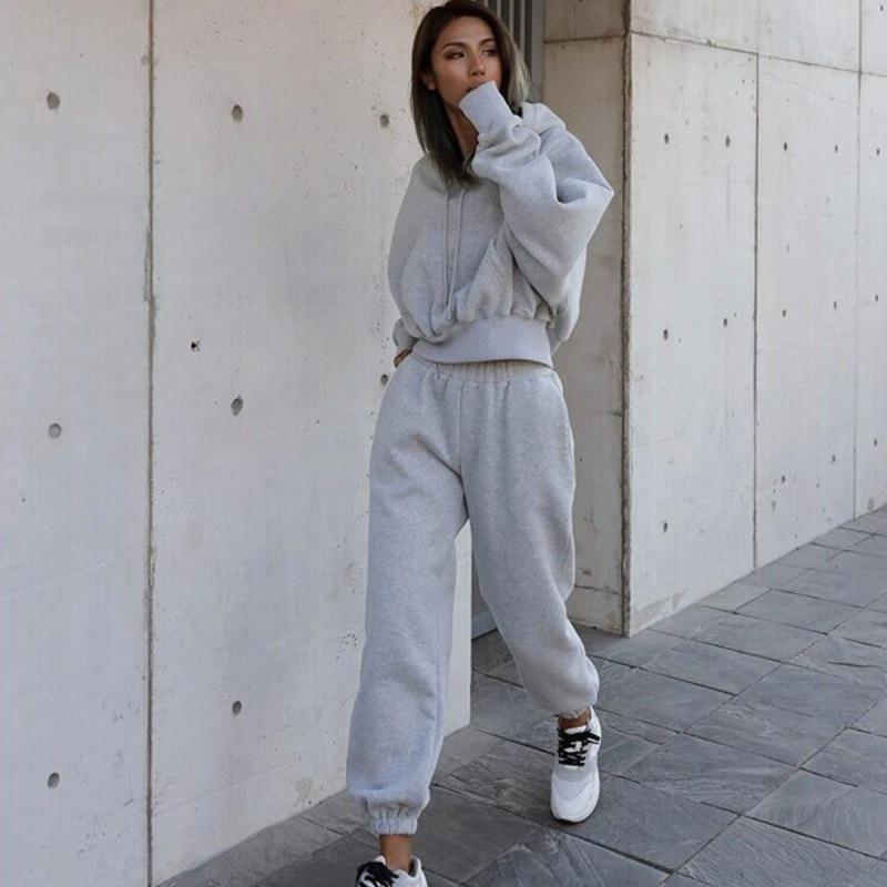 New Style Autumn And Winter Women's New Casual Hoodie Coat Sports Suit -