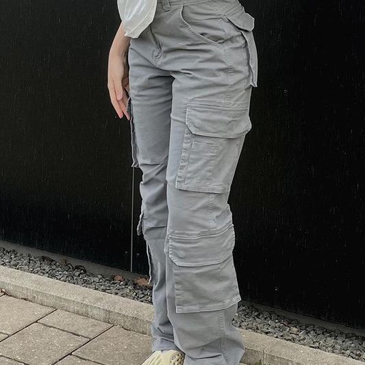Women's Six-pocket Ins Overalls New Casual Trousers -