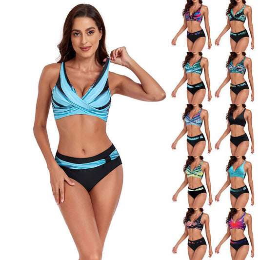 Set Bikini cu Guler Halter -