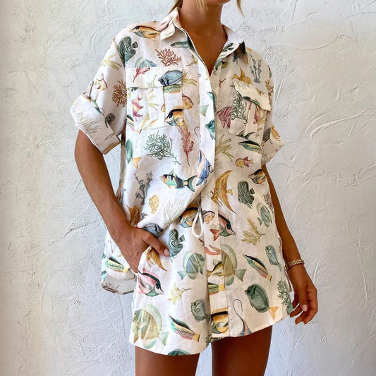 Women's Vacation Style Casual Tether Suit -