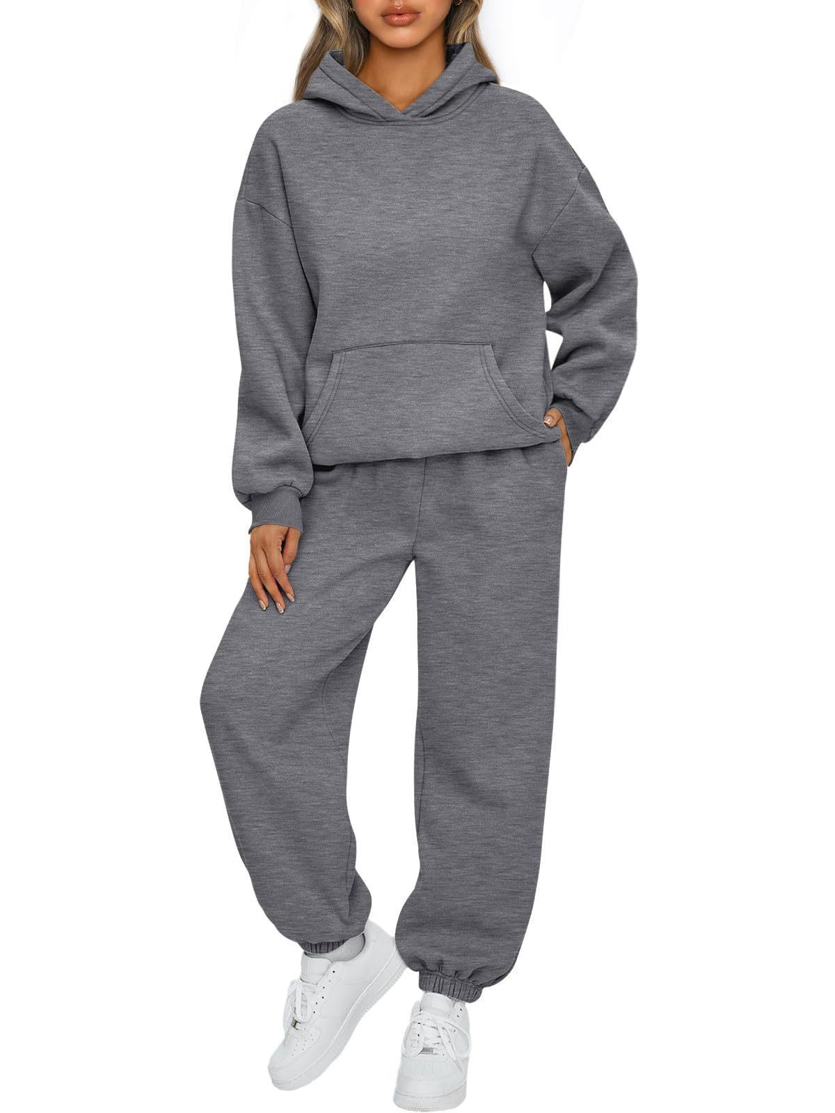 Women's Two-piece Casual Hoodie Sportswear Trousers Suit -