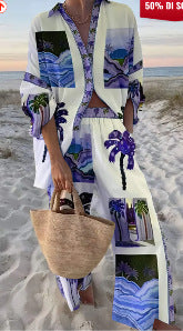 Women's Casual 3D Digital Printing Fashion Shirt And Trousers -