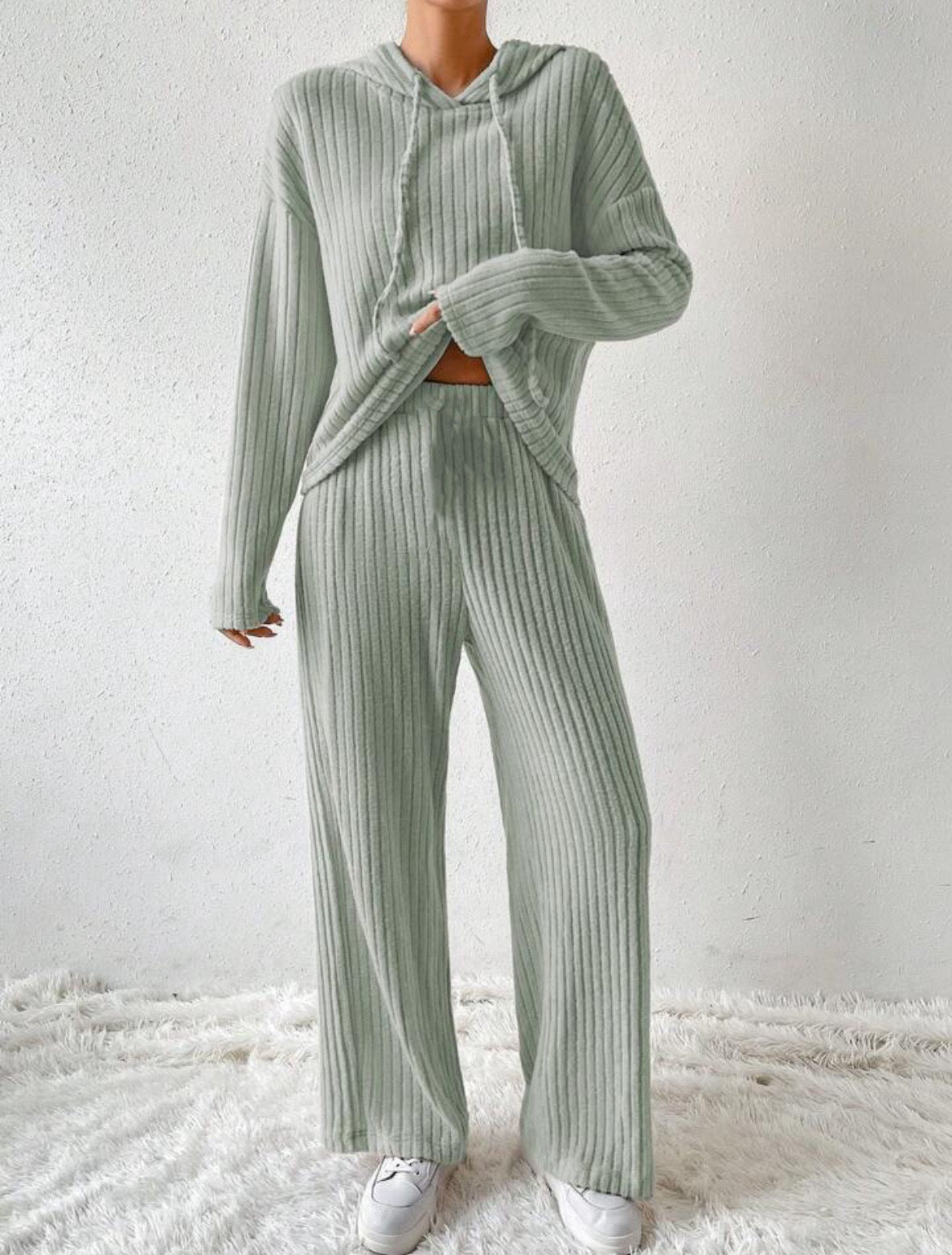 Loose Long Sleeve Trousers Suit -