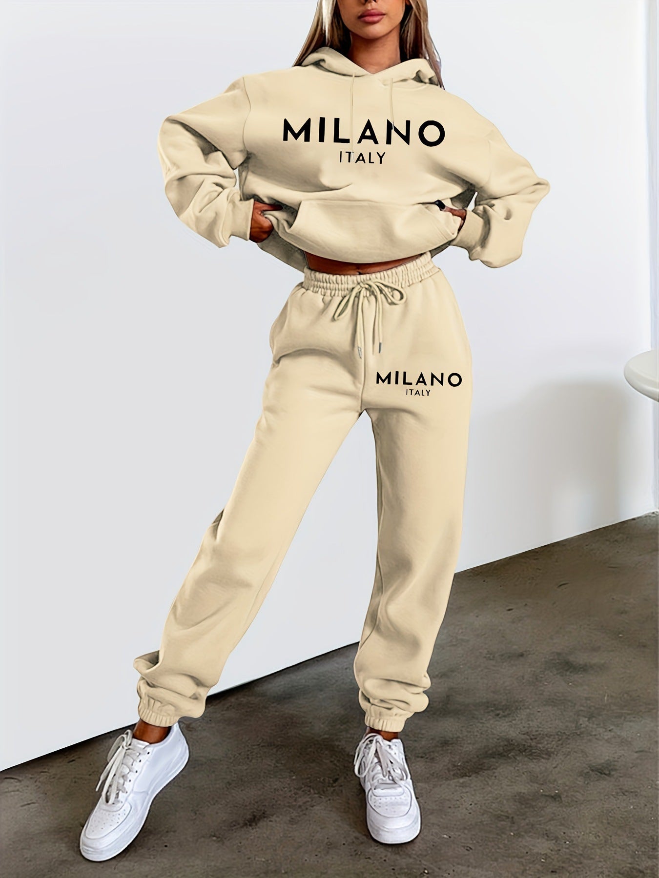 Women's Fashion Printed Hoodie Suit -