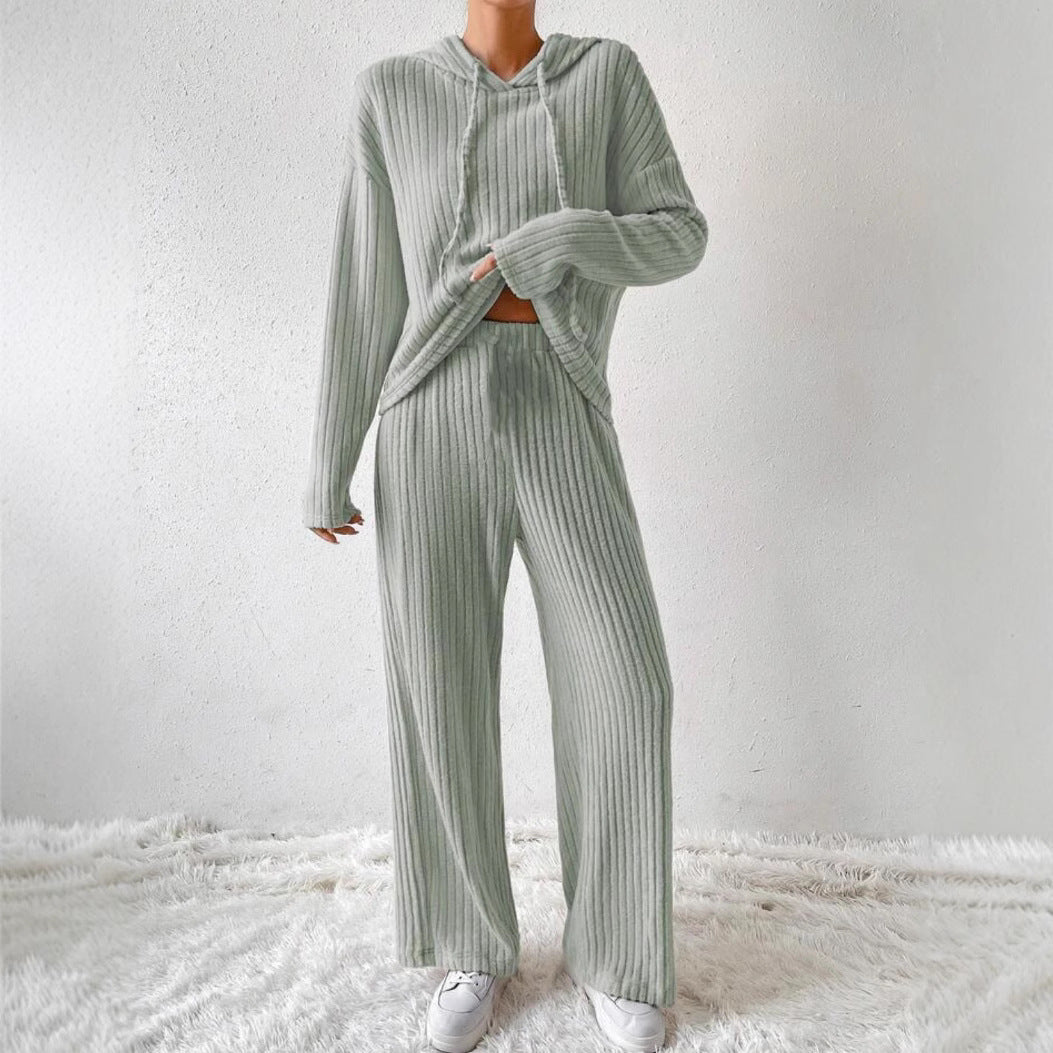Loose Long Sleeve Trousers Suit -
