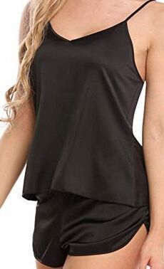 Summer Women's V-neck Lace Camisole Shorts Pajama Set -