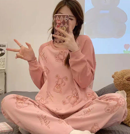 Long Sleeve Autumn Ins Two-piece Homewear Suit -