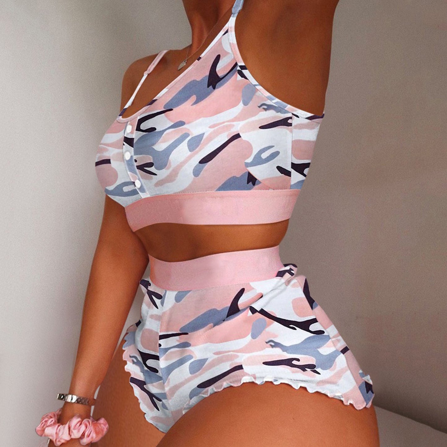 New Sexy Bikini Two-piece Set Of Split Printed Sling -