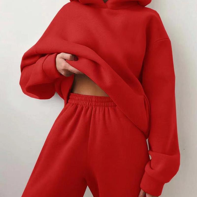 Women's Casual Hooded Sweater Two-piece Suit Clothes Hoodie Tracksuit JOJO Lingerie
