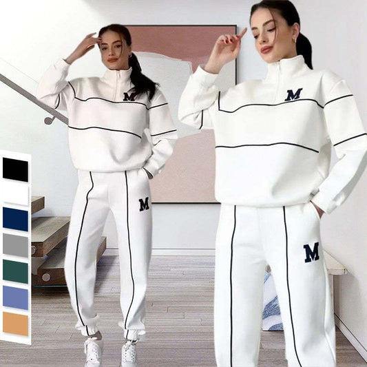 Womens 2 Piece Outfits Lounge Hoodless Pullover Sweatshirt Sweatsuit Sets Sweatshirt Baggy Fashion Sweatpants With Pockets -