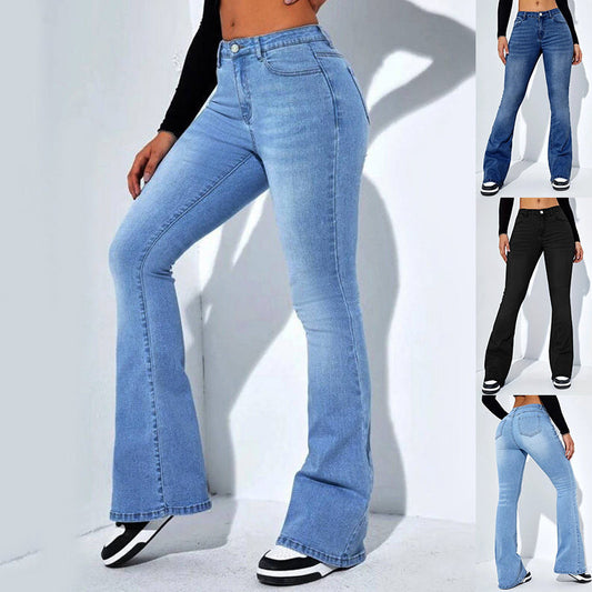 Blugi Evazați Talie Înaltă - Siluetă Slim, Casual -