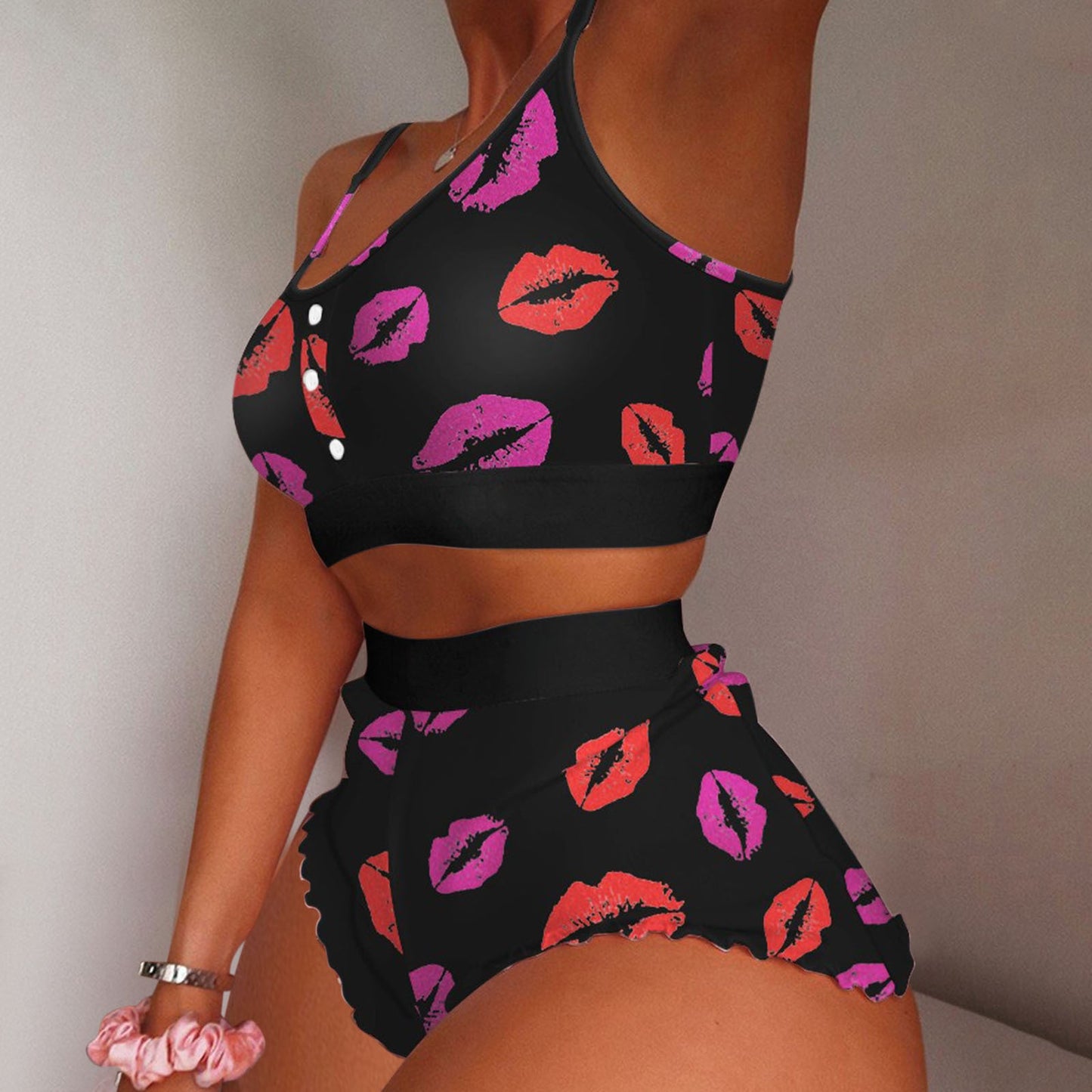 New Sexy Bikini Two-piece Set Of Split Printed Sling -