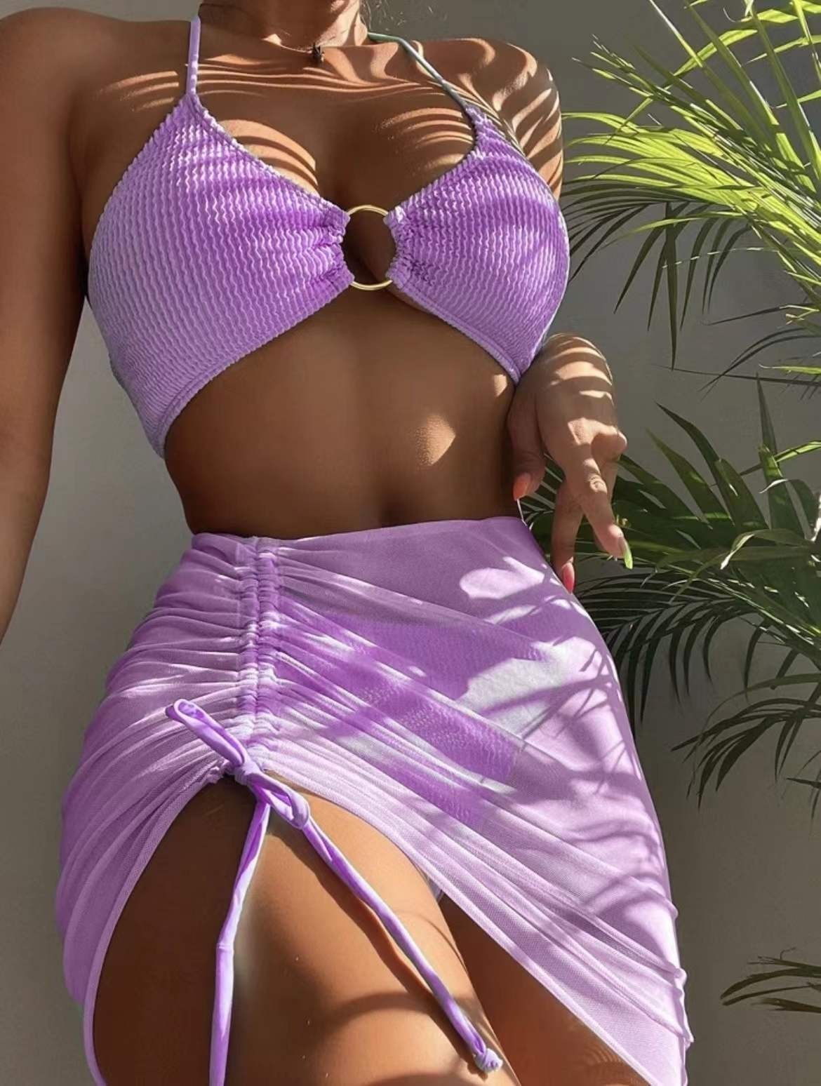 Set Bikini Halter 3 Piese - Personalizat, Plajă, Vară -