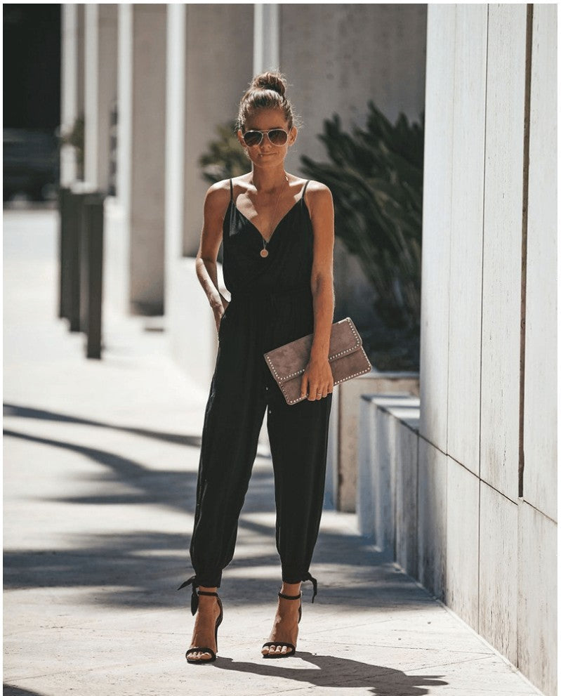Women's Jumpsuit Flowers Print Spaghetti Strap Romper -