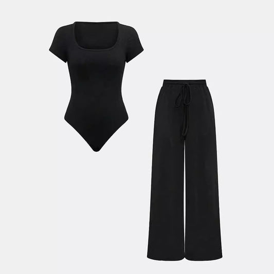 Small Sunken Stripe Jumpsuit Fashion Two-piece Set Women's Clothing -