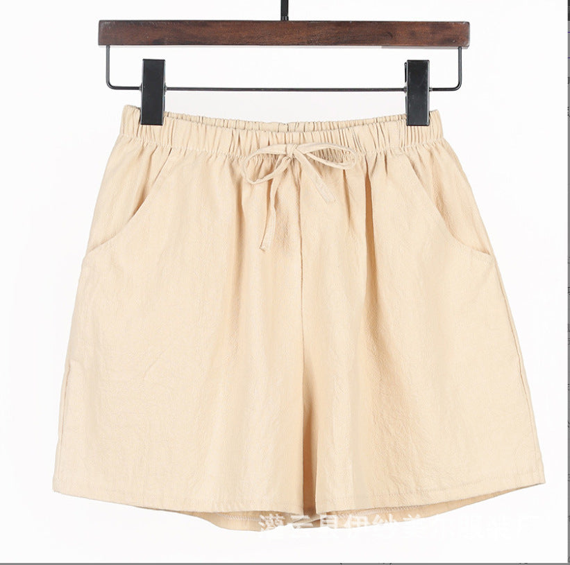 Linen Cotton And Linen Large Size Student Sports And Leisure Shorts -