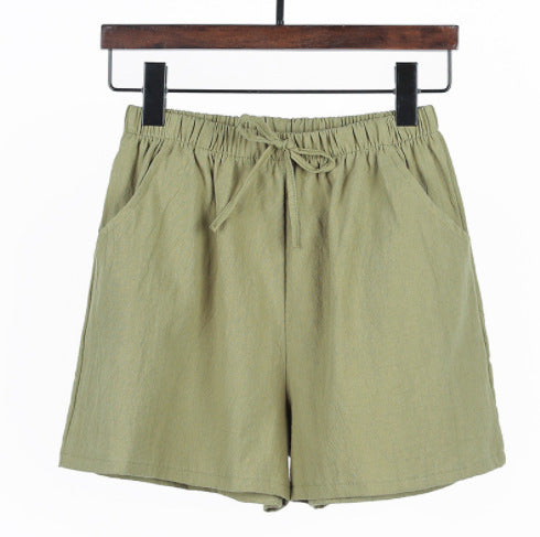 Linen Cotton And Linen Large Size Student Sports And Leisure Shorts -