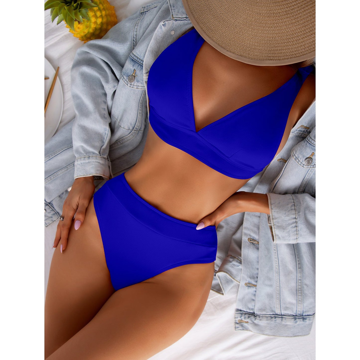 Women's High Waist Bikini Swimsuit Split -