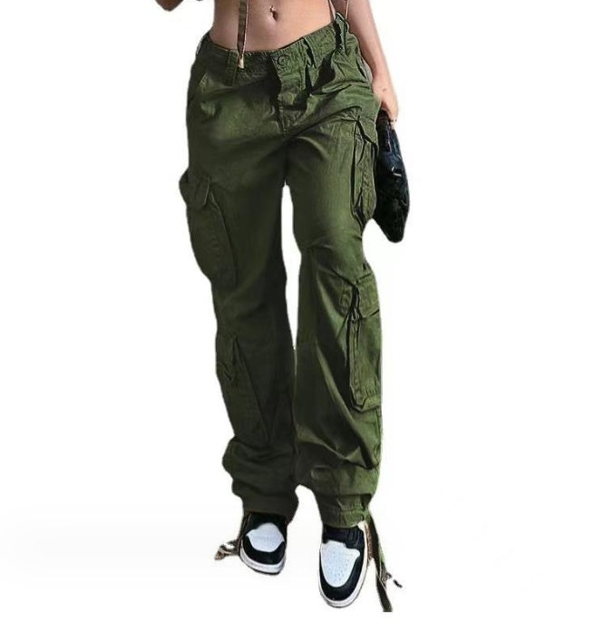 Women's Six-pocket Ins Overalls New Casual Trousers -
