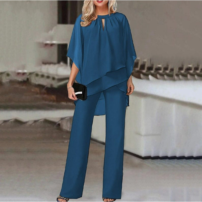 Solid Color Loose One-piece Casual Irregular Suit -