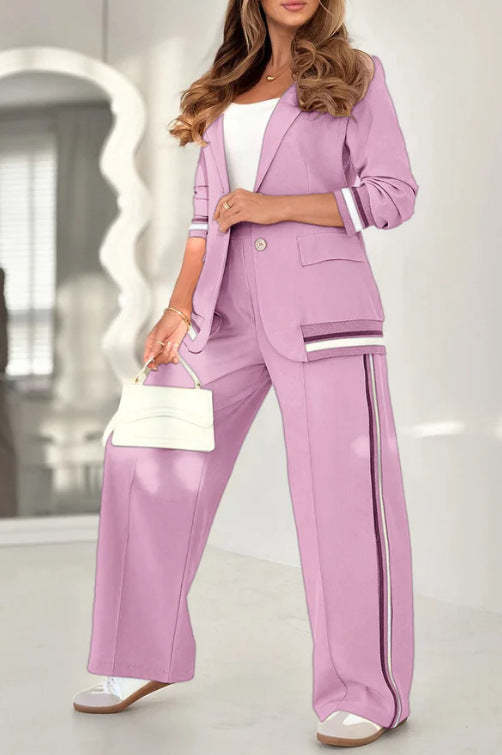 Fashion Rib 2 Pieces Women's Suit -
