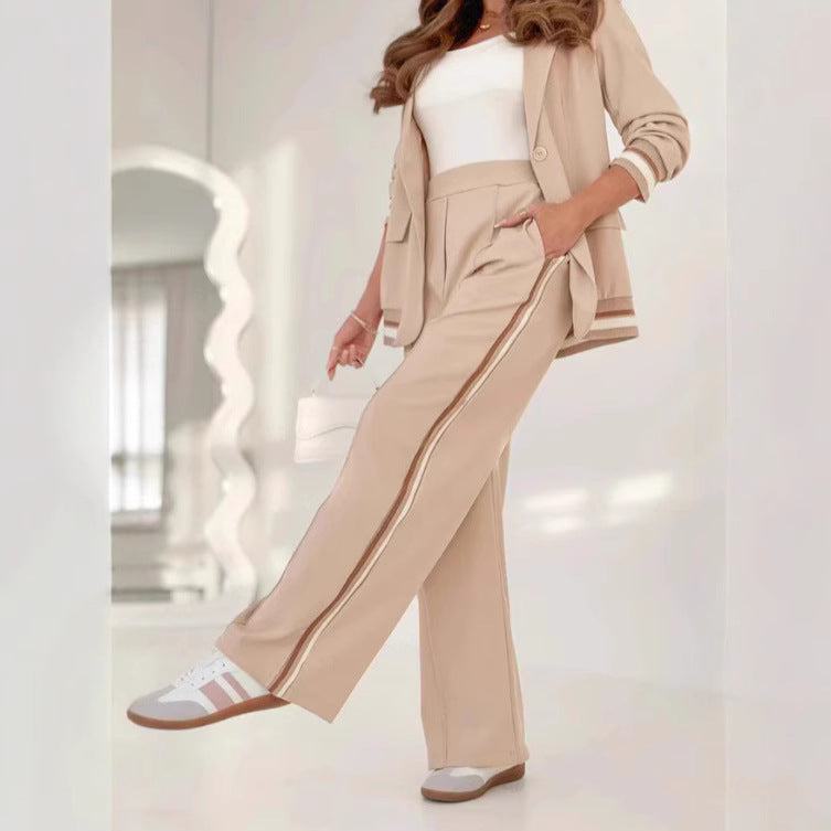 Fashion Rib 2 Pieces Women's Suit -