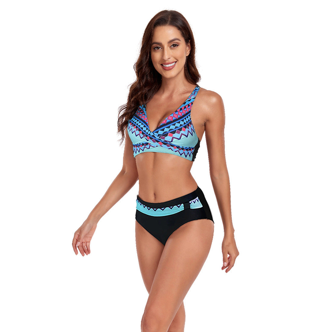 Set Bikini cu Guler Halter -