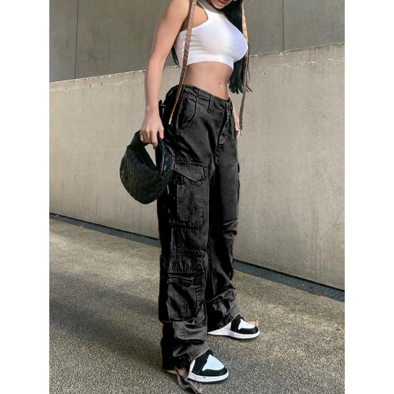 Women's Six-pocket Ins Overalls New Casual Trousers -