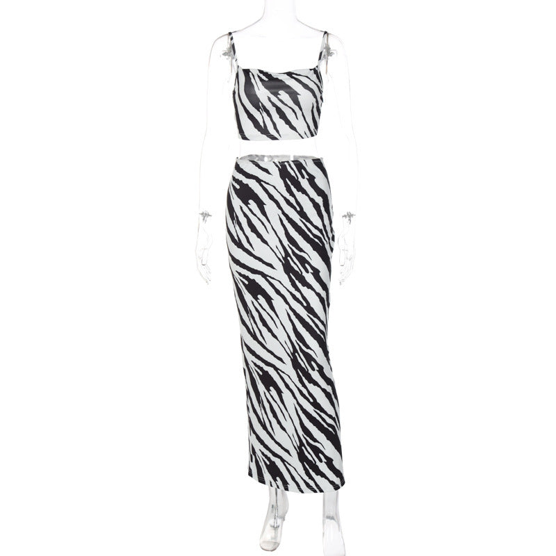 Women's Fashion Printing Bandeau Sling Suit -