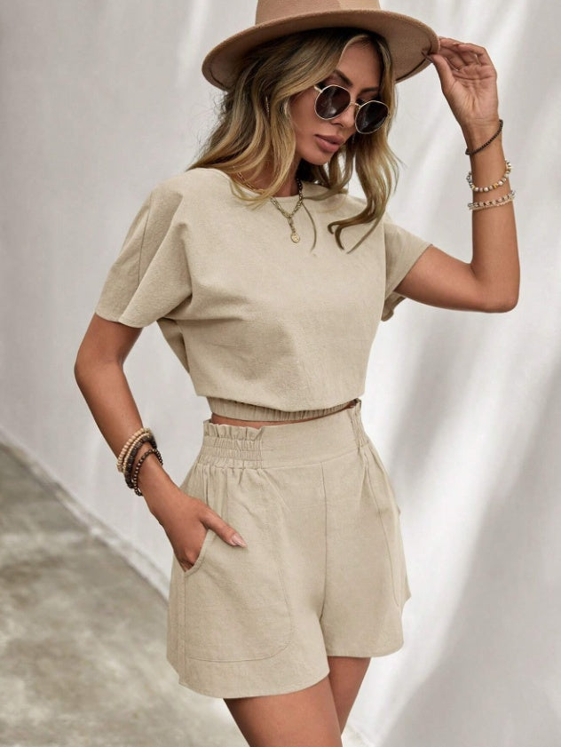 Women's Casual Breathable Short Sleeved Set -