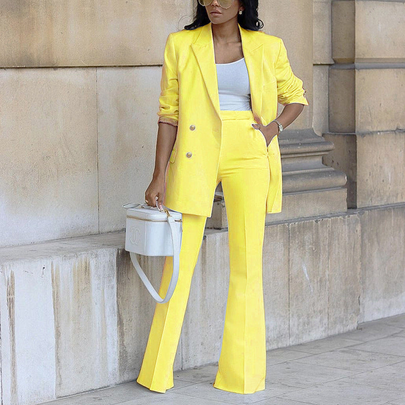 Casual Fashion Suit Wide Leg Pants Two Piece -