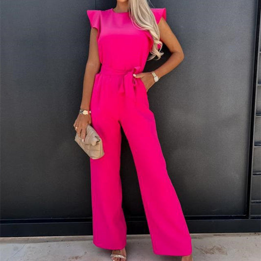 High Waist Commuter Waist Bandage Jumpsuit Women's Trousers -