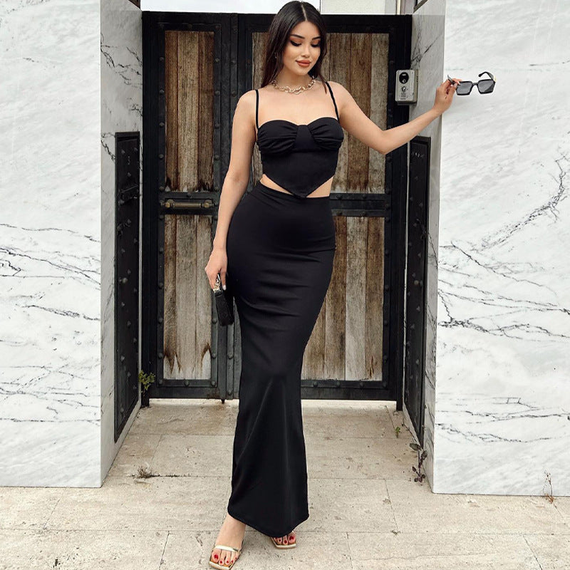 Women's Clothing Spaghetti Straps Chest Wrap Fashion Hip Suit -