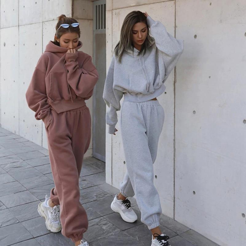 New Style Autumn And Winter Women's New Casual Hoodie Coat Sports Suit -