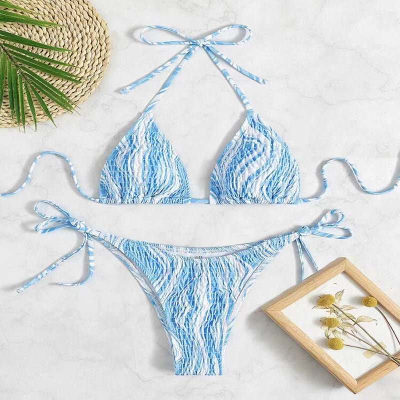 Factory In Stock Smocking Three-point Bikini Sexy Suit Lace-up Swimsuit -