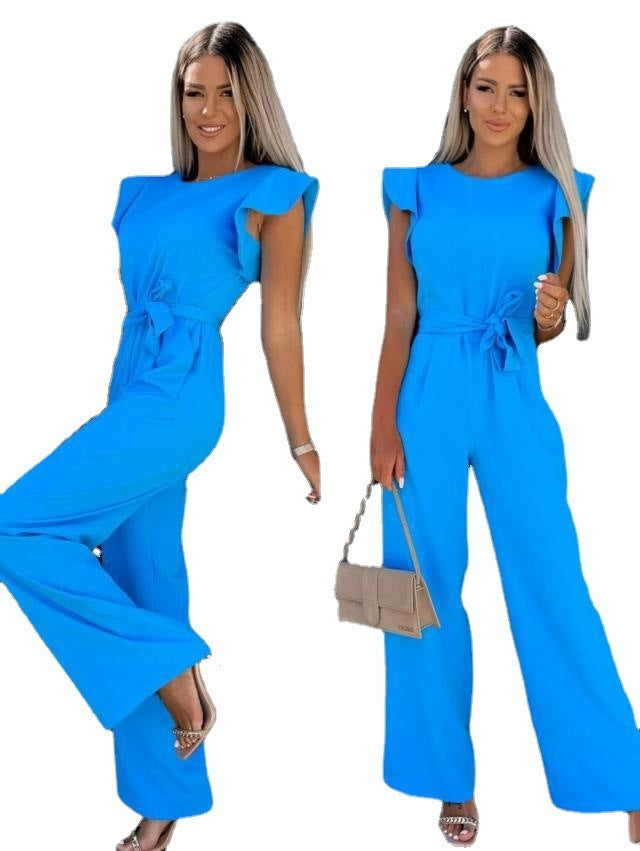 High Waist Commuter Waist Bandage Jumpsuit Women's Trousers -