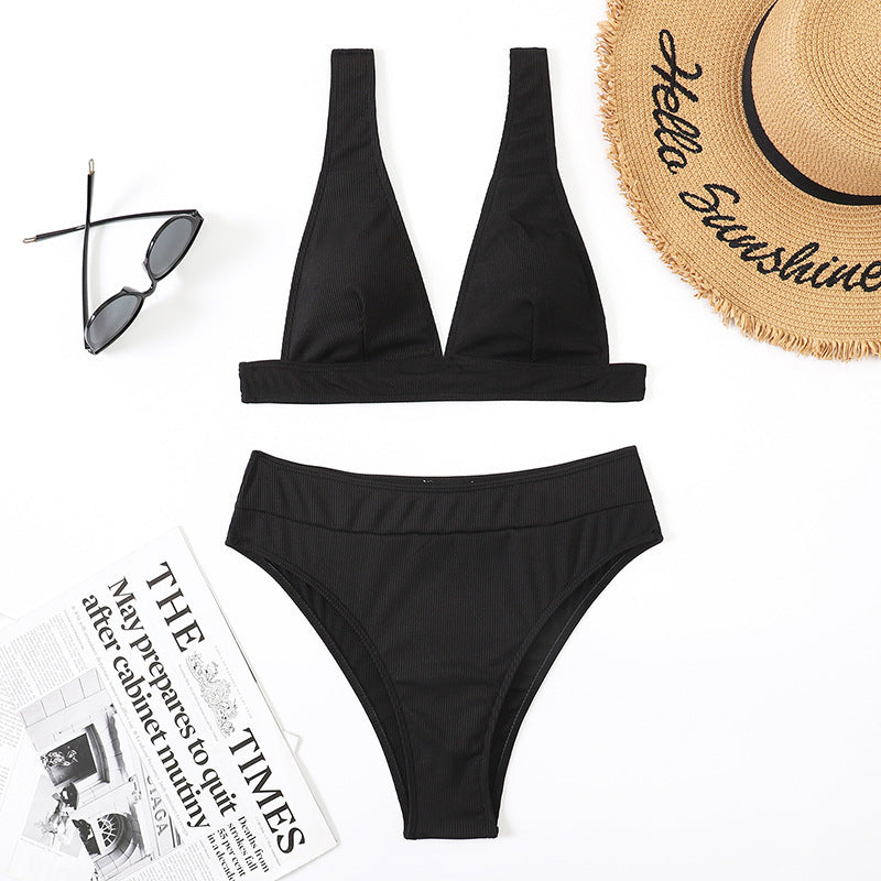 Women's High Waist Bikini Swimsuit Split -