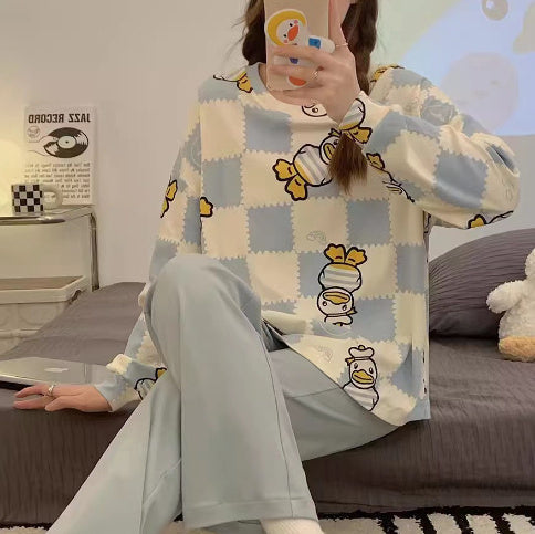 Long Sleeve Autumn Ins Two-piece Homewear Suit -