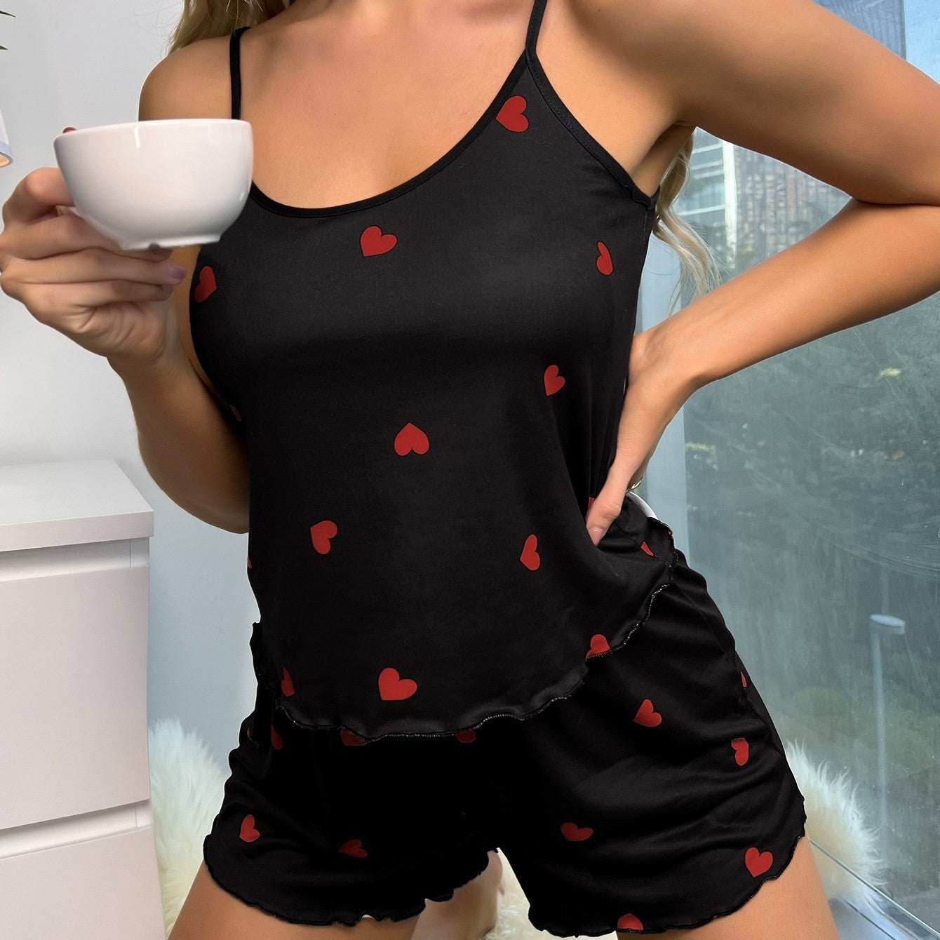 European And American Style Sling Thread Shorts Suit -