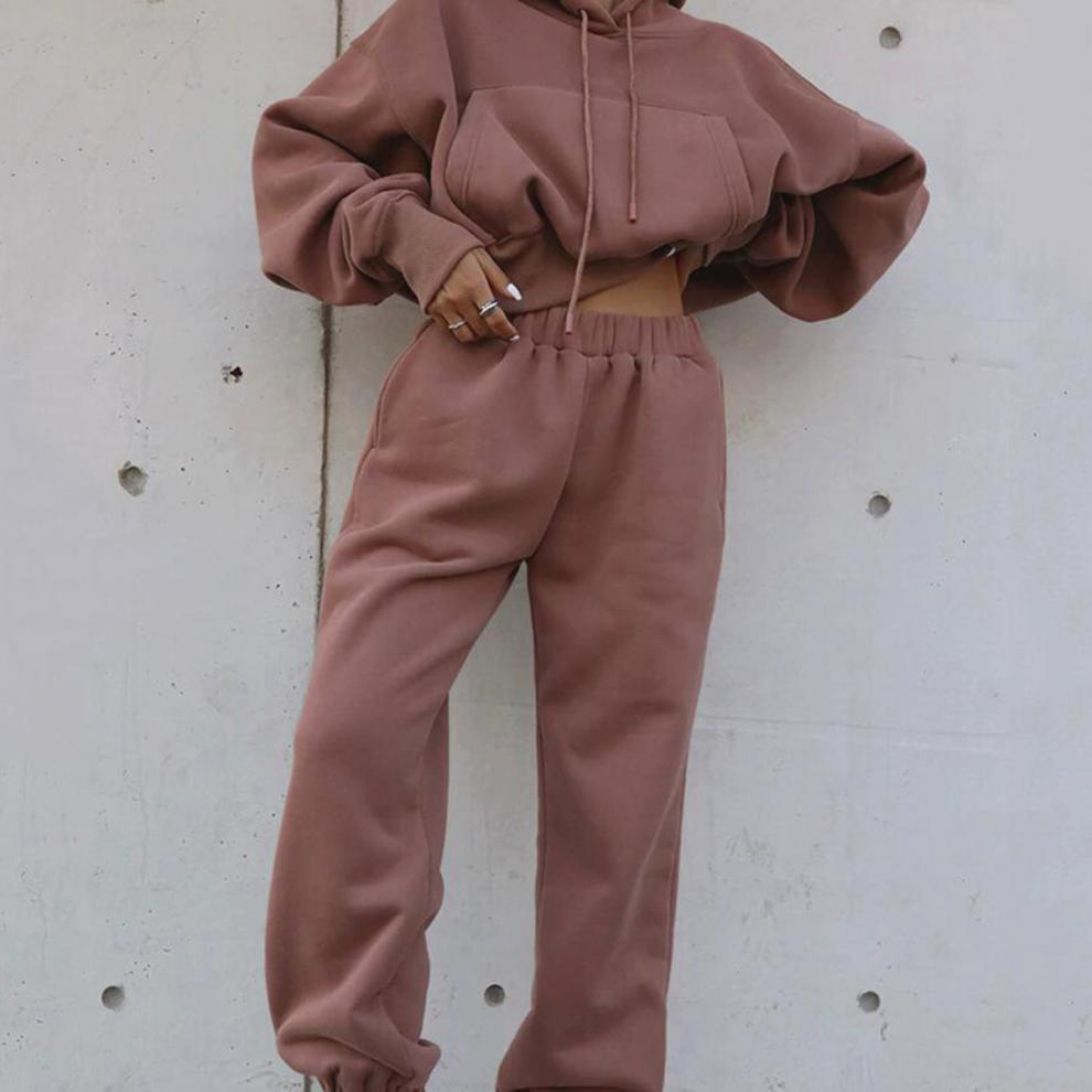 New Style Autumn And Winter Women's New Casual Hoodie Coat Sports Suit -