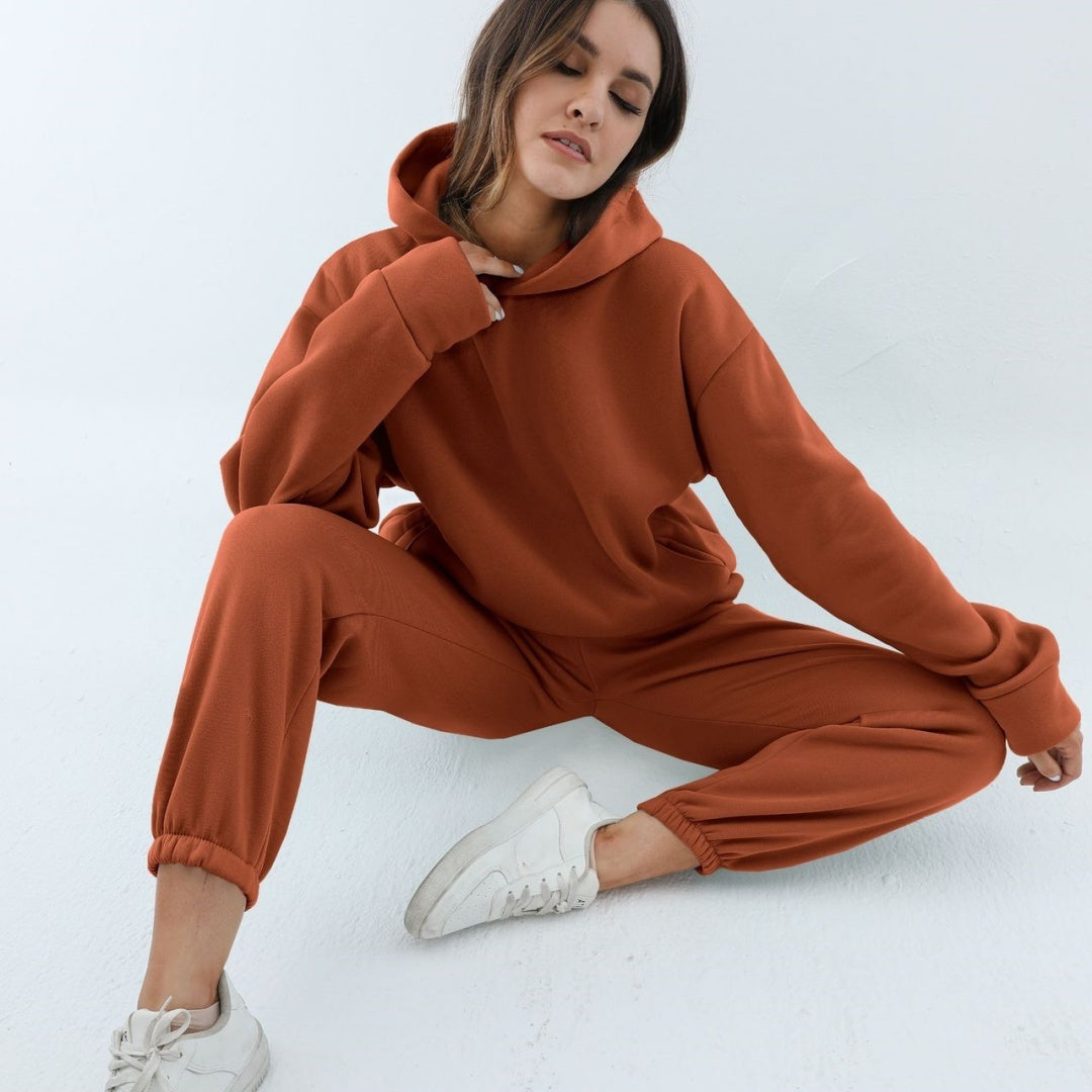 Women's Casual Hooded Sweater Two-piece Suit Clothes Hoodie Tracksuit JOJO Lingerie