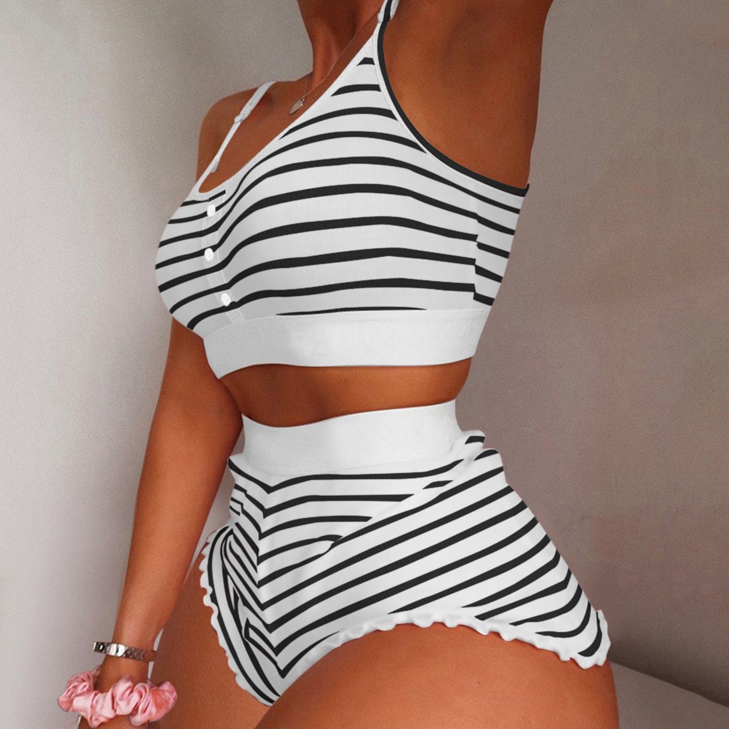 New Sexy Bikini Two-piece Set Of Split Printed Sling -