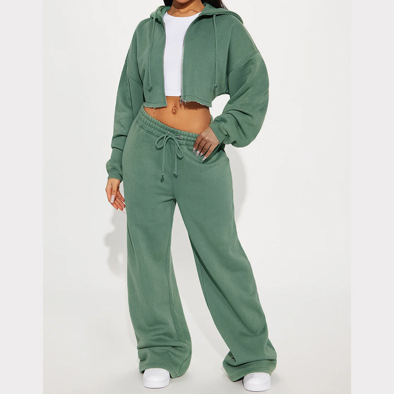 Costum Relax Cardigan Glugă - Pantaloni Oversized -