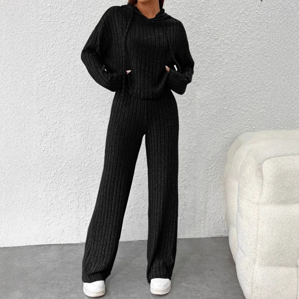 Loose Long Sleeve Trousers Suit -