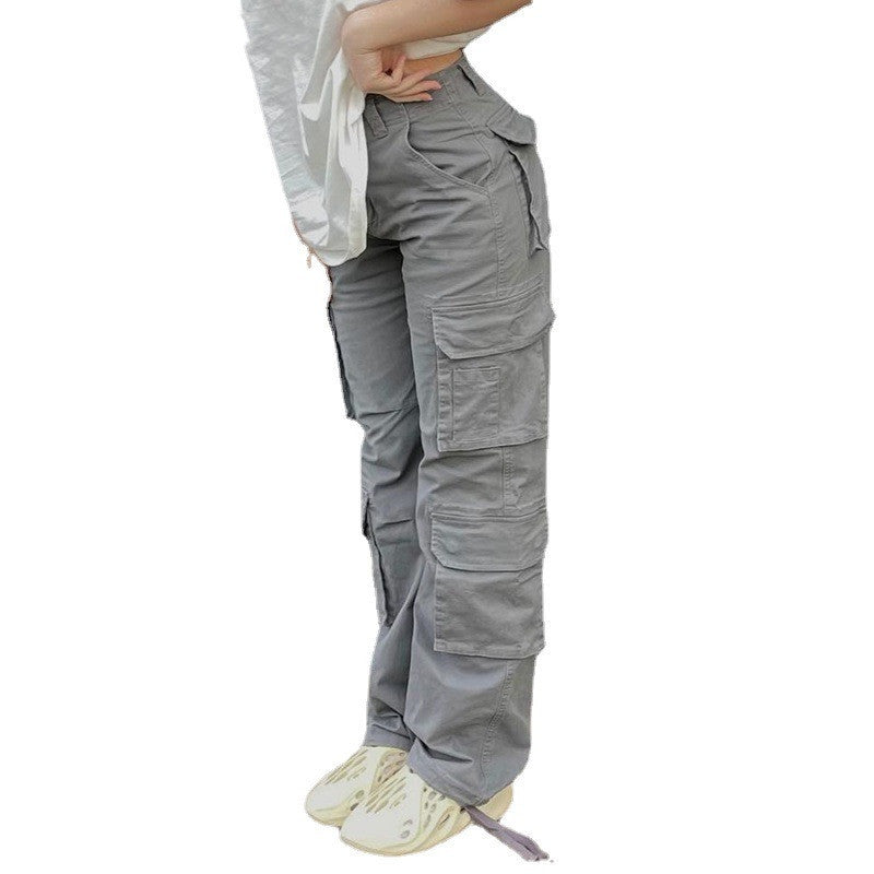Women's Six-pocket Ins Overalls New Casual Trousers -