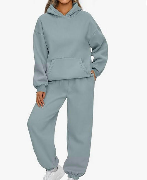 Women's Two-piece Casual Hoodie Sportswear Trousers Suit -