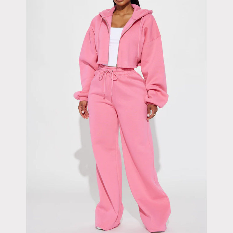 Costum Relax Cardigan Glugă - Pantaloni Oversized -